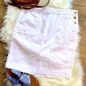 🖤 Lauren Ralph Lauren | White Linen Button Up Skirt